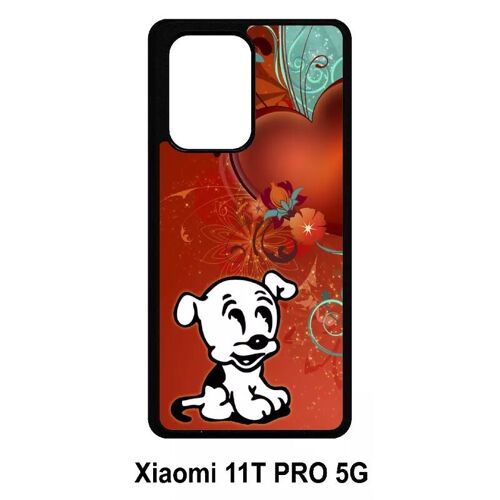 Coque Pour Xiaomi 11t Pro 5g - Chien Love - Silicone - Noir