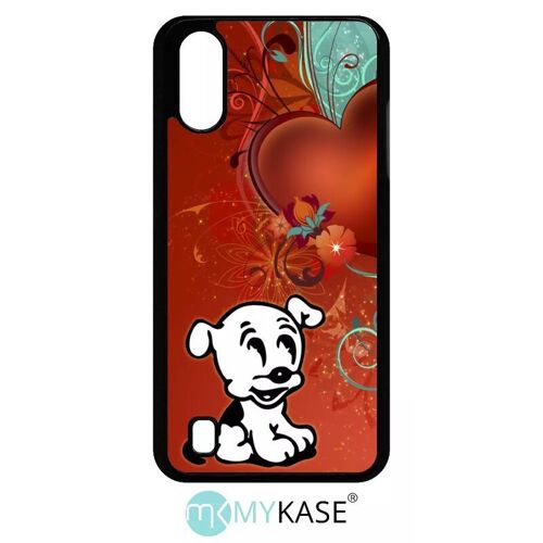 Coque Pour Galaxy A01 - Chien Love - Noir