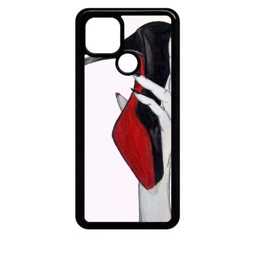 Coque Pour Oppo A15 - Escarpins Rouge Et Noir - Noir