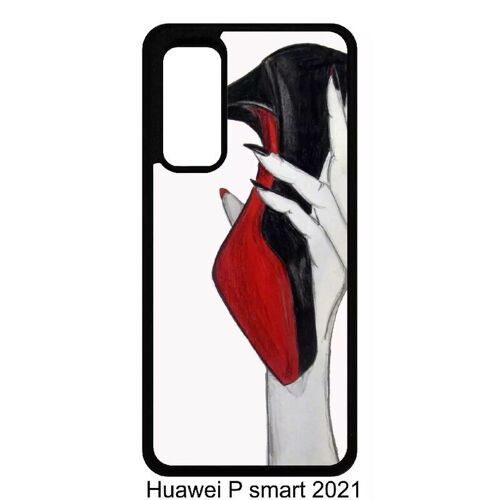 Coque Pour Huawei P Smart 2021 - Escarpins Rouge Et Noir - Noir