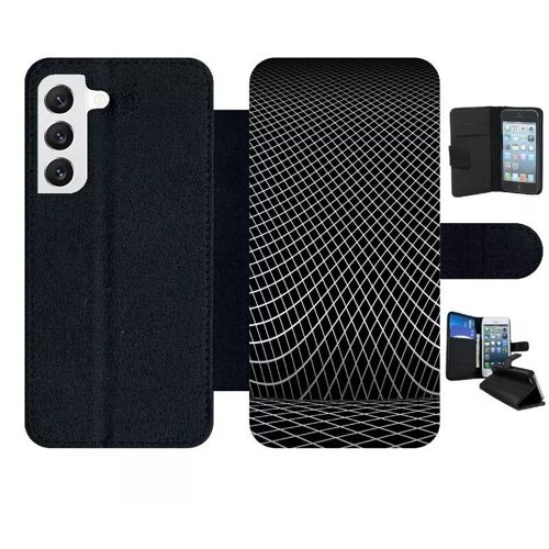 Etui À Rabat Pour Galaxy S22 5g - Black Squarred - Simili-Cuir - Noir