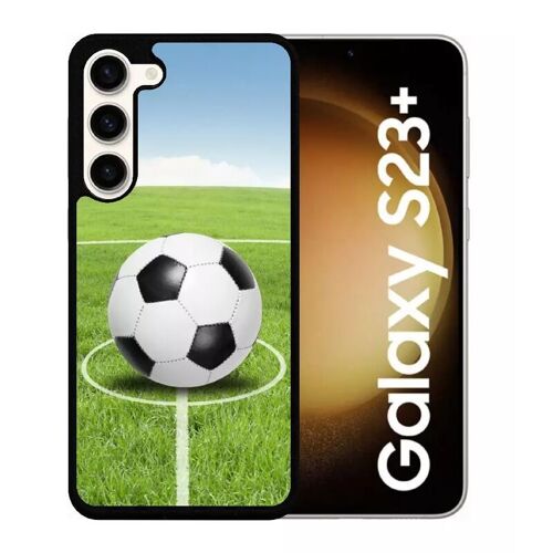 Coque Pour Galaxy S23+ - Terrain De Foot - Silicone - Noir
