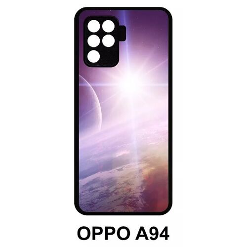 Coque Pour Oppo A94 - Espace Terre - Silicone - Noir