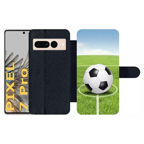 Etui À Rabat Pour Pixel 7 Pro - Terrain De Foot - Simili-Cuir - Noir