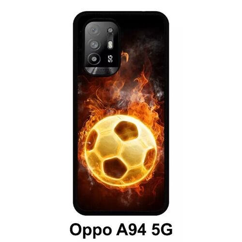 Coque Pour Oppo A94 5g - Foot Flamme - Silicone - Noir