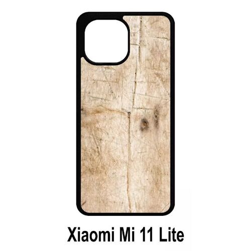 Coque Pour Xiaomi Mi 11 Lite - Bois - Silicone - Noir