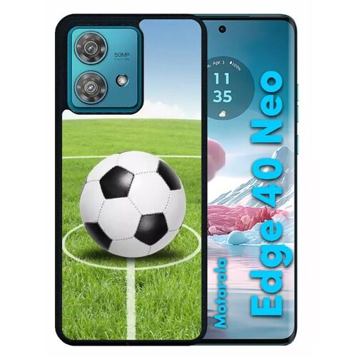Coque Pour Motorola Edge 40 Neo - Terrain De Foot - Silicone - Noir