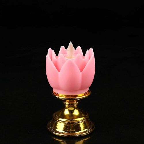 LED Lotus Lampe Colorée LED Lumière Naturelle Douce Réaliste Sans Odeur Durable Bouddha Lampe pour Chambre Bureau Salon Rose