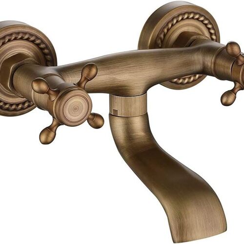 Mitigeur de lavabo en cuivre antique, lavabo de bain coulant mural