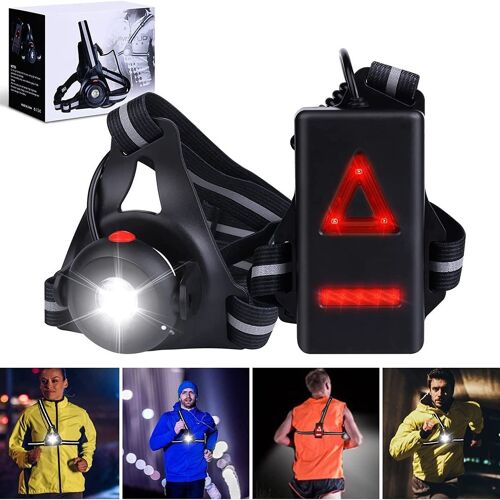 Lampe De Course Rechargeable Usb, 500 Lumens, Étanche Ipx6, Poitrine De Course