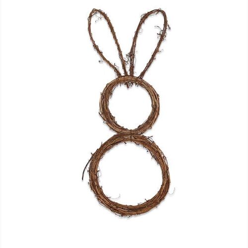 Lapin bricolage en forme de vigne Couronne de lapin de Pâques Couronne de lapin pliable Guirlande de rotin de lapin pour la cour et la décoration de pelouse