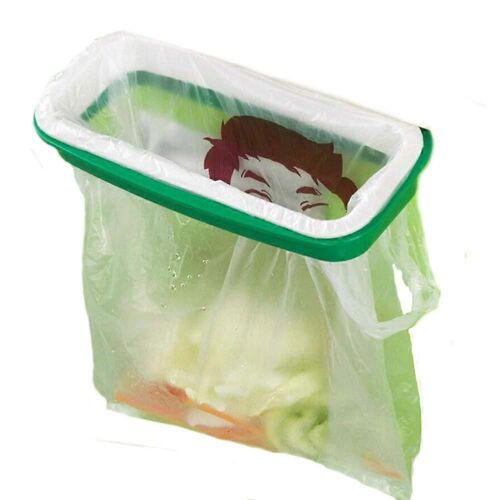Support de sac poubelle suspendu pour armoire de cuisine, 8.7 « x 4.9 », vert et blanc