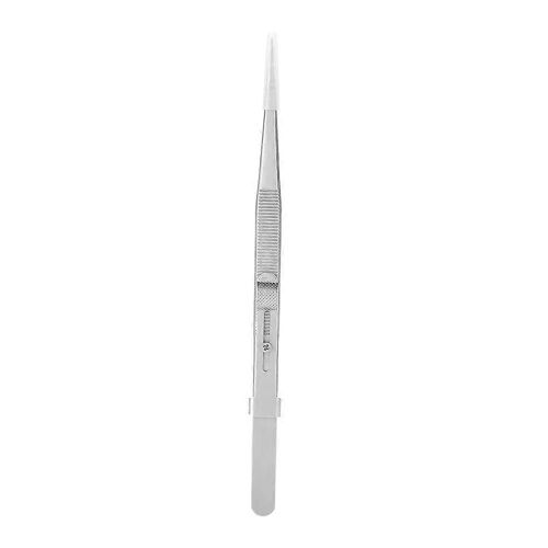 Outil de fabrication de bijoux Conception antidérapante Pince à épiler réglable en acier inoxydable avec serrure (droite)