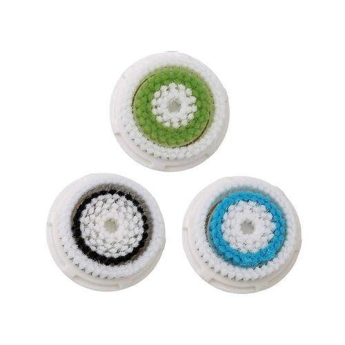 Remplacement Des Têtes De Brosse Nettoyante Pour Le Visage Paquet De 3, Tête De Brosse Exfoliante Pour Le Visage, Pour Les Pores Obstrués Et Dilatés (1bleu 1noir 1vert)