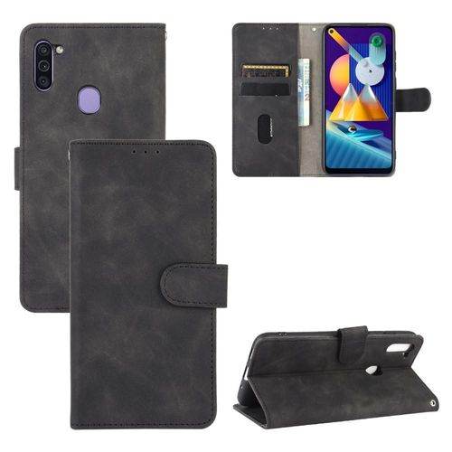 Étui Pour Samsung Galaxy M11 Protection Complète Coque En Cuir Folio Flip Avec Porte-Cartes Kickstand Insertion De Carte Housse De Protection - Noir