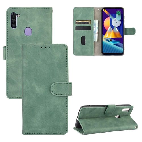 Étui Pour Samsung Galaxy M11 Protection Complète Coque En Cuir Folio Flip Avec Porte-Cartes Kickstand Insertion De Carte Housse De Protection - Vert