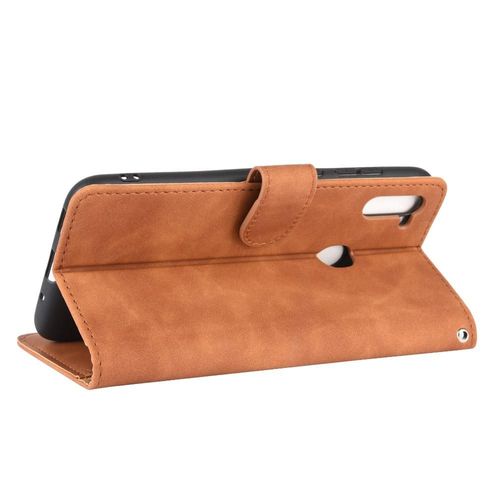 Étui Pour Samsung Galaxy M11 Protection Complète Coque En Cuir Folio Flip Avec Porte-Cartes Kickstand Insertion De Carte Housse De Protection - Le Brun
