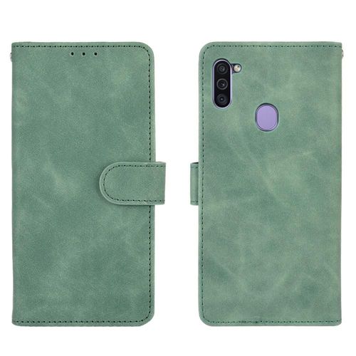 Étui Pour Samsung Galaxy M11 Coque En Cuir Folio Flip Housse De Protection Avec Porte-Cartes Kickstand Protection Complète Insertion De Carte - Vert