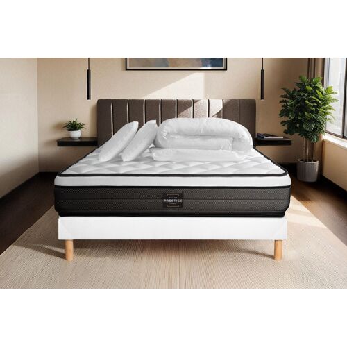 Pack Suite 140 x 190 cm sommier Kit Blanc