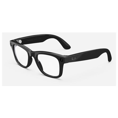 Ray-Ban | Meta Wayfarer - Lunettes intelligentes - 32 Go - carré - filtre lumière bleue - Wi-Fi 6, Bluetooth - 12 mégapixels appareil-photo - 49 g - noir brillant, clair
