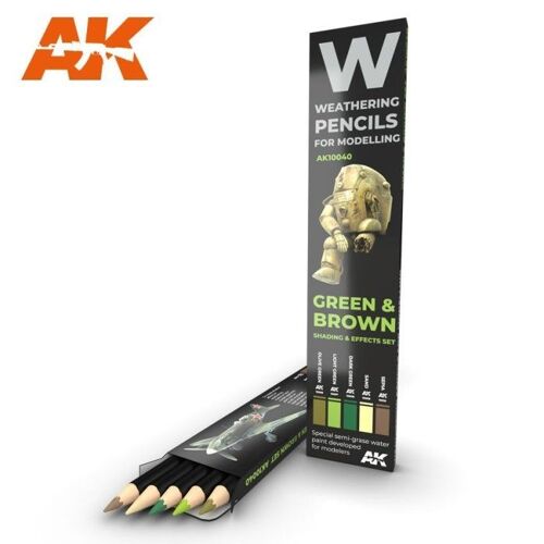 Ak10040 Watercolor Pencil Set Green Et Brown-Ak Interactive