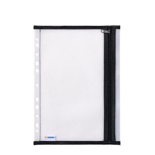 Herma Pochette À Fermeture À Zip, Perforée, A4, Noir