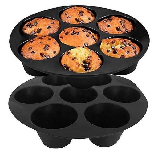 Moule à muffins en silicone pour friteuse à air, four, casserole 8,4 pouces Moules de cuisson en silicone gratuits réutilisables 2 Pack