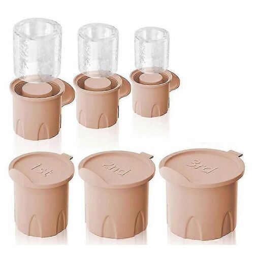 Moule À Glace, Bac À Glaçons Pour Gobelet / Tasse, Moule À Glace Creux En Silicone 3 Pièces Avec Couvercle, Moule À Glace Pour Tasse, A