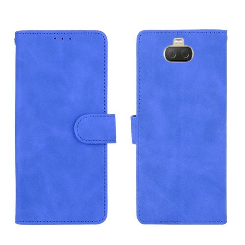 Étui Pour Sony Xperia 10 Plus Protection Complète Insertion De Carte Coque En Cuir Folio Flip Avec Porte-Cartes Kickstand Housse De Protection - Bleu