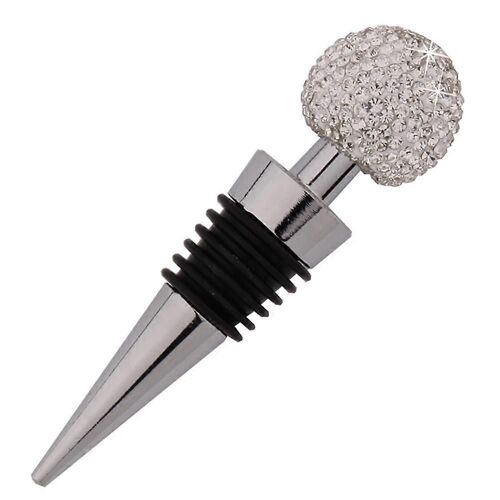 Classic Chrome Style Bottle Stopper With Threaded Post For Attaching Hand Made Or Lathe Turned Handles, Blue