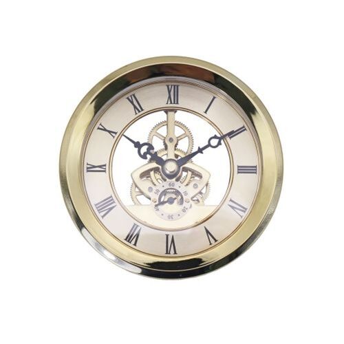 Horloge murale en métal transparent, accessoires d'horloge à faire soi-même, 103mm, or clair