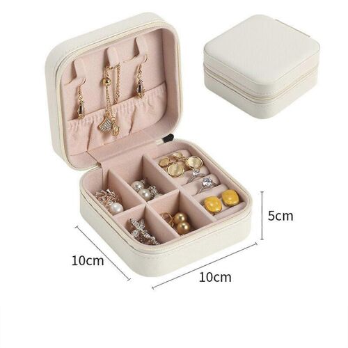 Bijoux Boîte De Rangement Cadeau Emballage Boucle D'oreille Collier Bague Organiser Accessoires Pour Bureau À Domicile Blanc