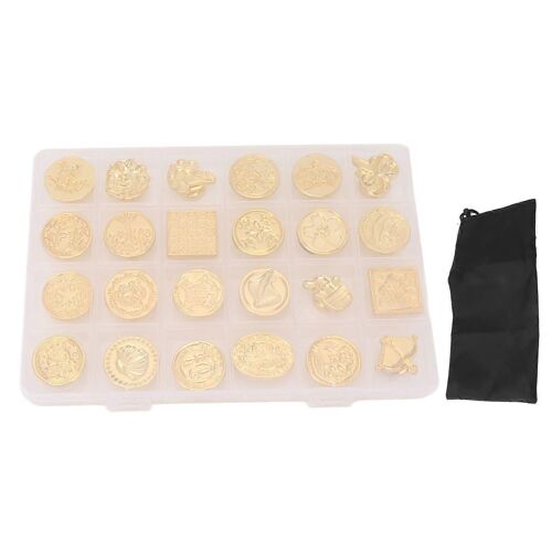 24pcs Tampons De Cire À Cacheter Amovibles Kit De Timbre De Sceau De Cire Vintage Avec Boîte Cadeau Pour La Décoration De Cadeau
