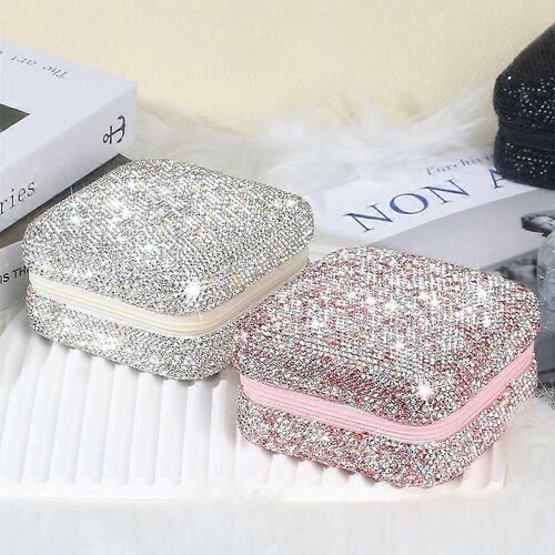 Diamond Jewelry Box Household Ring Box Earrings Necklace Earrings Storage Bag Jewelry Box