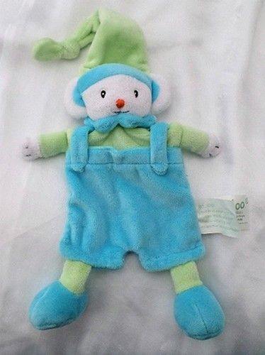 Doudou Peluche Souris Plat Bleu Et Vert Bonnet La Halle Kimbaloo