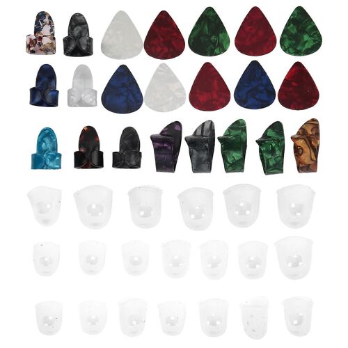 42 Pcs Guitare Finger Pick Set Protecteur De Pouce Instrument De Musique Performance Accessoires
