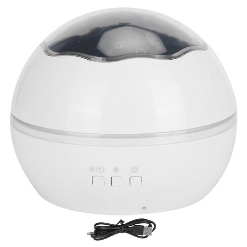 Veilleuse Led Blanche Lampe De Projection Romantique 8 Modes De Couleur Décoration De Chambre À Coucher Usb Alimenté Par Batterie