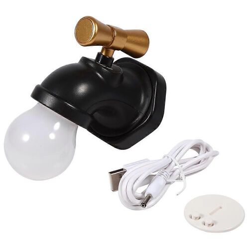 Usb Rechargeable Robinet Forme Led Veilleuse Contrôle Du Son Créatif Décoration Murale Lampe Noir