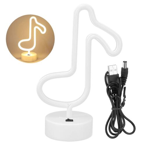 Néon De Bureau Note De Musique Unique En Forme De Lampe De Nuit Maison Chambre D'enfants Chambre Décoration De Tablelumière Chaude
