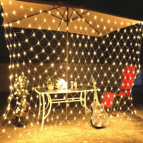 Led Light Net - 144 Leds With Plug For Party, Garden, Christmas, Wedding Decoration (Warm White)