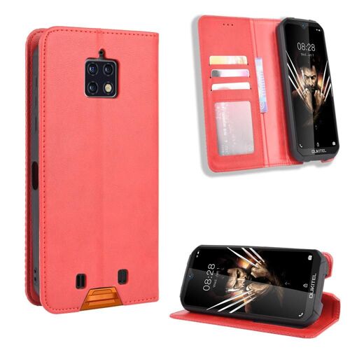 Étui Pour Oukitel Wp6 Portefeuille Cuir Pu Fermeture Magnétique - Rouge