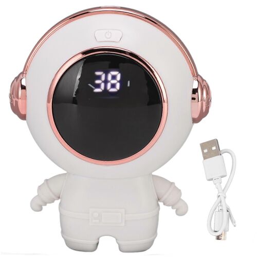 Petit Chauffe-Mains Usb Rechargeable Affichage Numérique Mignon Portable Chauffe-Main Électrique Pour Les Voyages De Bureau, Blanc