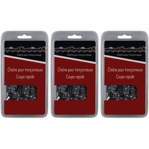 Lot de 3 chaînes 325', 1.5 mm, 66 maillons - Compatible tronçonneuses HUSQVARNA