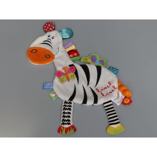 Doudou Zèbre Plat Étiquettes Label Label