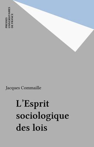 L'esprit Sociologique Des Lois