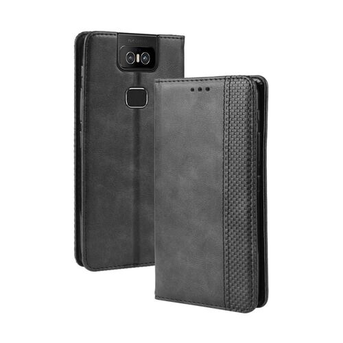 Étui Pour Asus Zenfone 6 Cuir Pu Fermeture Magnétique Portefeuille - Noir