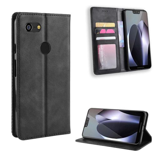 Étui Pour Google Pixel 3 Portefeuille Cuir Pu Fermeture Magnétique - Noir
