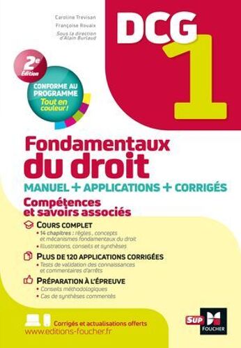 Dcg 1 - Fondamentaux Du Droit - Manuel Et Applications