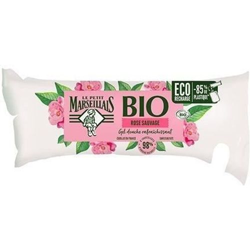 Le Petit Marseillais - Berlingot Recharge Gel Douche Bio Hydratant, Au Ph Neutre, Rose Sauvage, 250ml Douche 