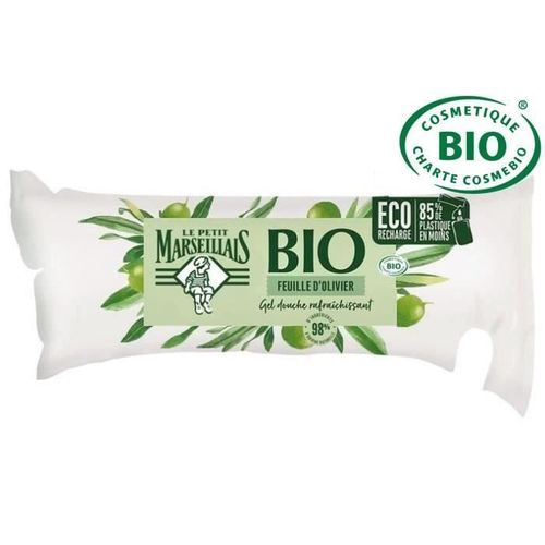 Le Petit Marseillais - Berlingot Gel Douche Bio Rafraichissant, Au Ph Neutre, Feuille D'olivier, 250ml Douche 